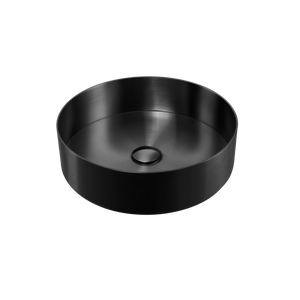 Milan Round Stainless Steel Counter Top Basin Black - Black