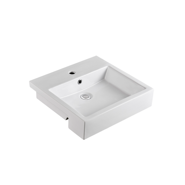 Munich Semi-Recessed Basin White