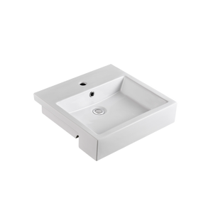 Munich Semi-Recessed Basin White - White
