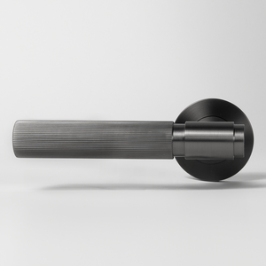 Marko Door Handle Linear Reeded Brushed Gunmetal - Brushed Gunmetal