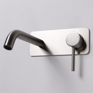Mira Brushed Nickel Wall Mixer and Spout - Brushed Nickel