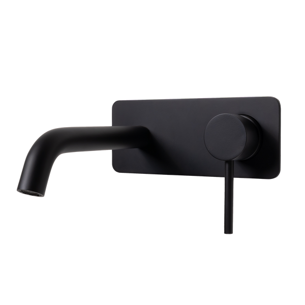 Mira Matte Black Wall Mixer and Spout