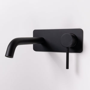 Mira Matte Black Wall Mixer and Spout - Matte Black