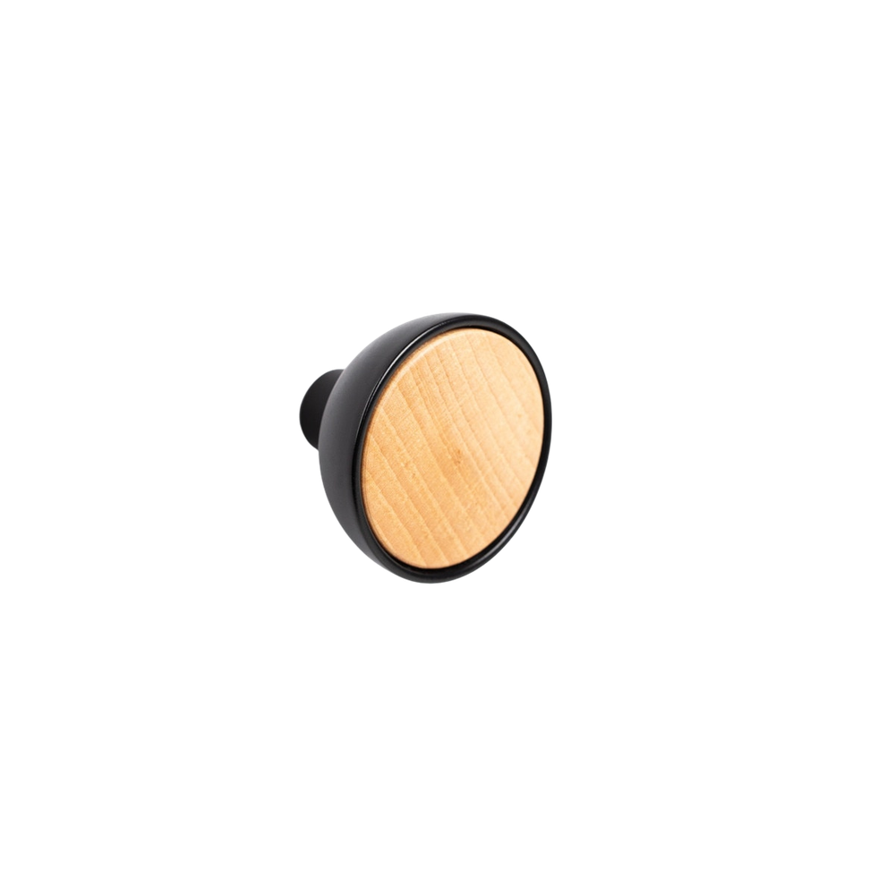 Momo Bol Knob 45mm Matte Black and Beech Wood
