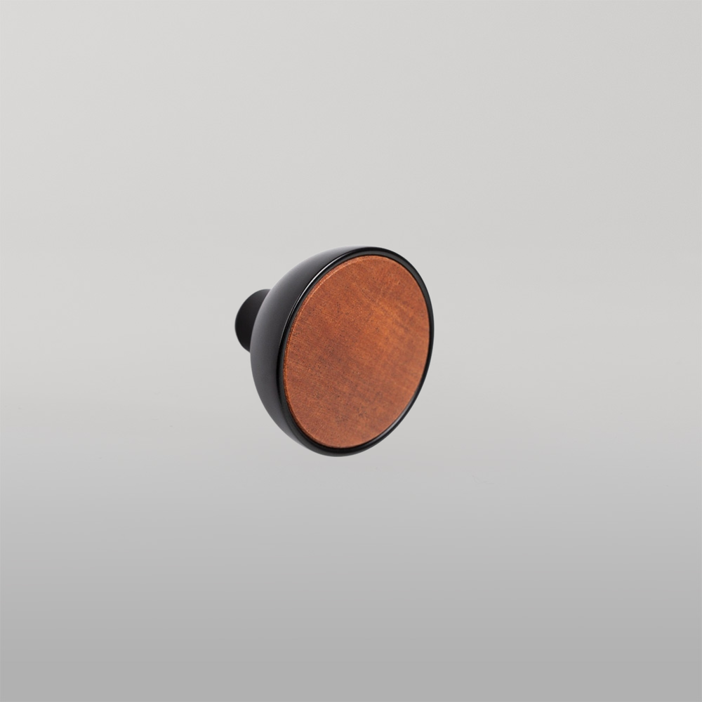 Momo Bol Knob 45mm Matte Black and Sapelli