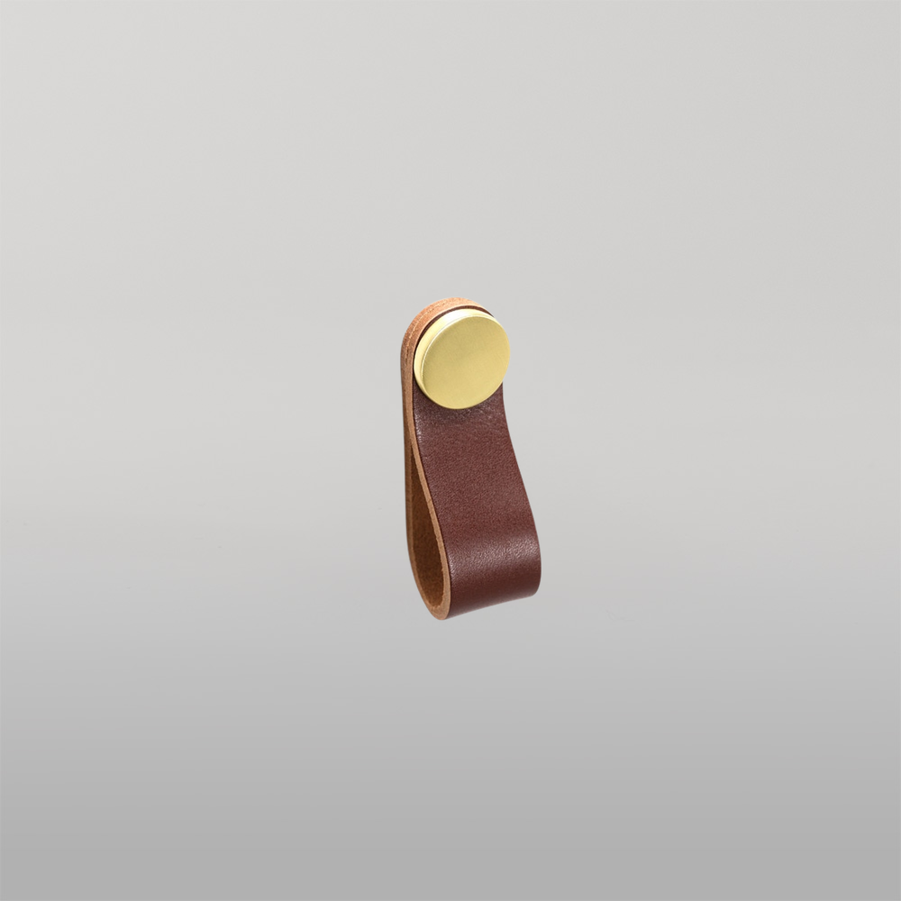 Momo Flexa Leather Pull 70mm Dark Brown With Brass Button