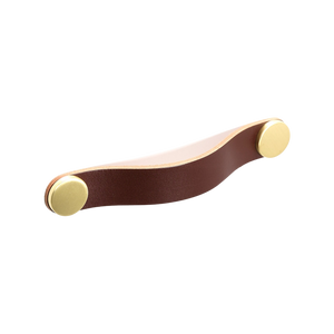 Momo Flexa Leather D Handle 160mm Dark Brown With Brass Buttons - Dark Brown