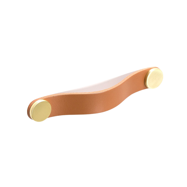 Momo Flexa Leather D Handle 160mm Light Tan With Brass Buttons
