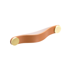 Momo Flexa Leather D Handle 160mm Light Tan With Brass Buttons - Light Tan