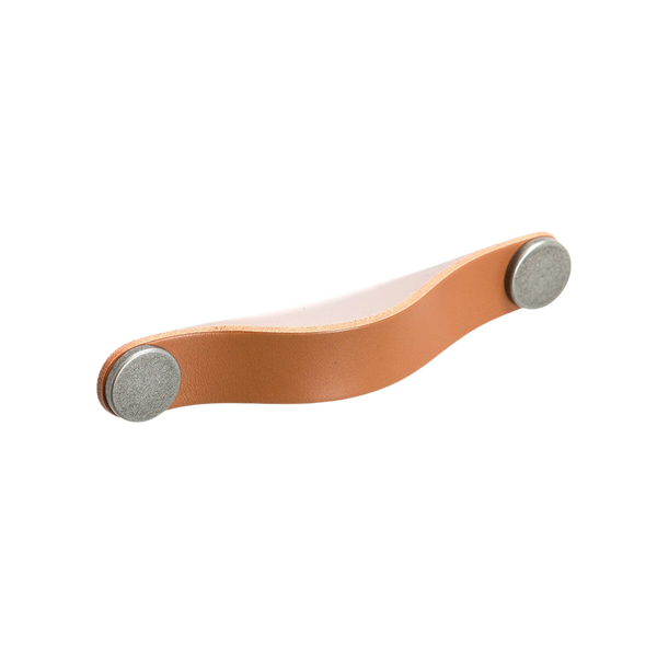 Momo Flexa Leather D Handle 160mm Light Tan With Pewter Buttons
