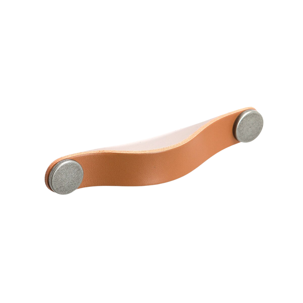 Momo Flexa Leather D Handle 160mm Light Tan With Pewter Buttons