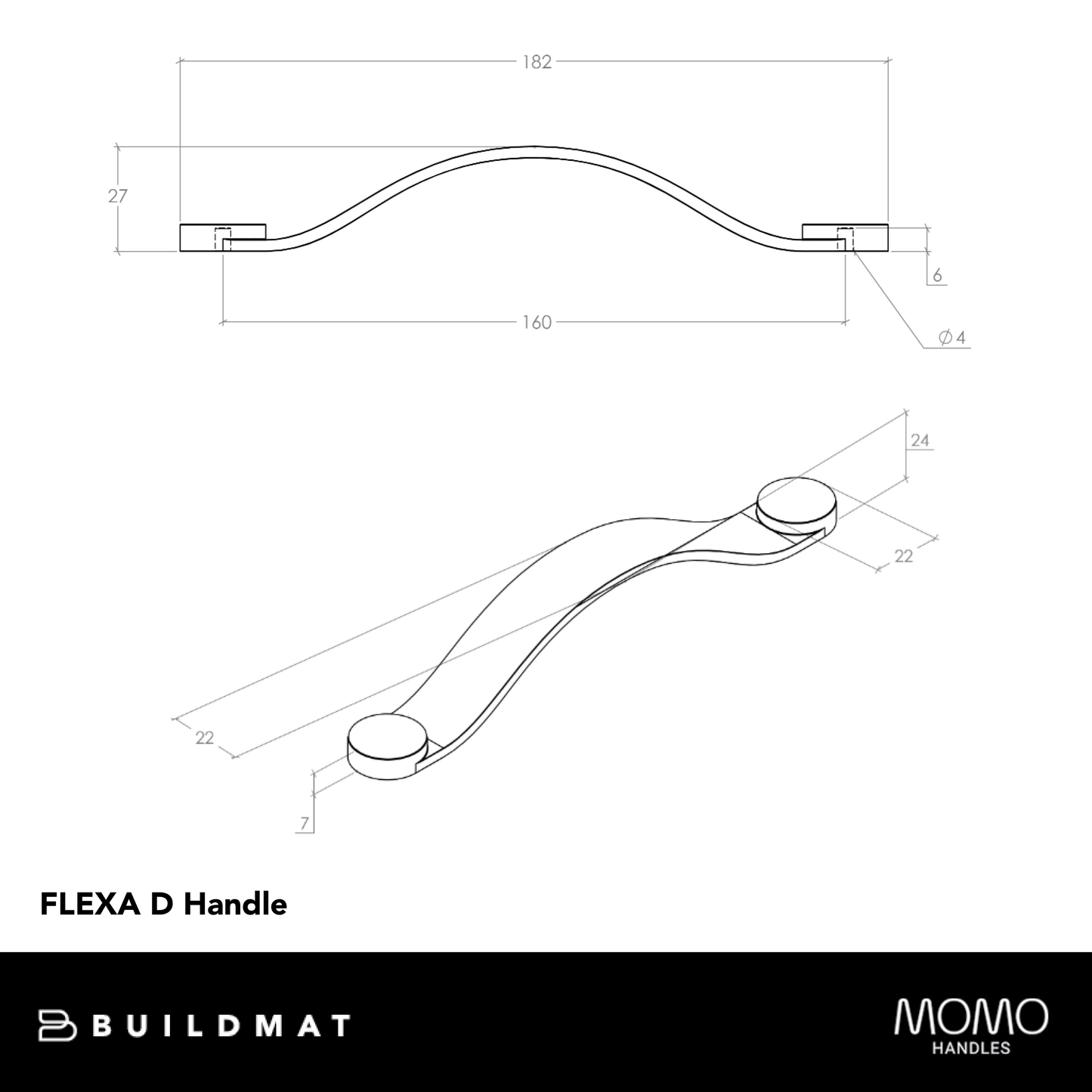 Momo Flexa Leather D Handle 160mm Light Tan With Brass Buttons