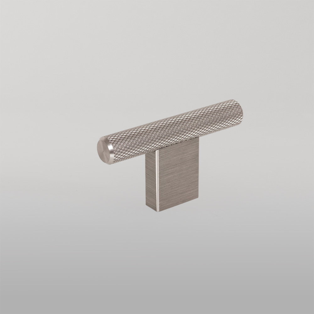 Momo Graf Knurled T Knob 60mm Dull Brushed Nickel