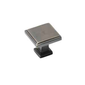 Momo Lucca Square Knob 30mm Antique Brass - Antique Brass