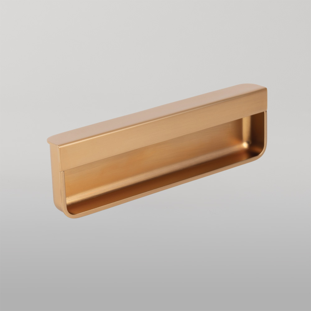 Momo Moule Edge Flush Pull 128mm Brushed Dark Brass