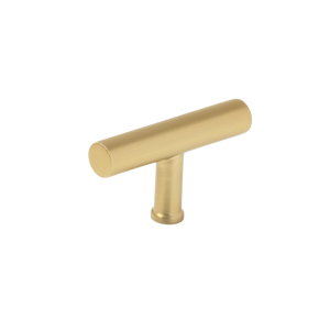 Momo Strano T Knob 60mm Brushed Satin Brass - Brushed Satin Brass