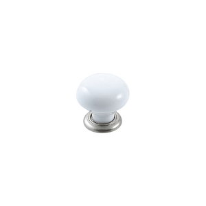 Momo Trianon Round Knob 35mm White & Brushed Nickel - White