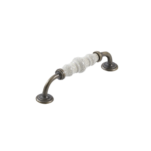 Momo Trianon D Handle 128mm Cream Crackle & Antique Brass - Cream Crackle