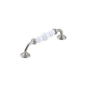 Momo Trianon D Handle 128mm White & Brushed Nickel - White