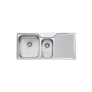 Nu-Petite 1 And 1/2 Bowl Topmount Sink With Drainer Left Stainless Steel - Stainless Steel