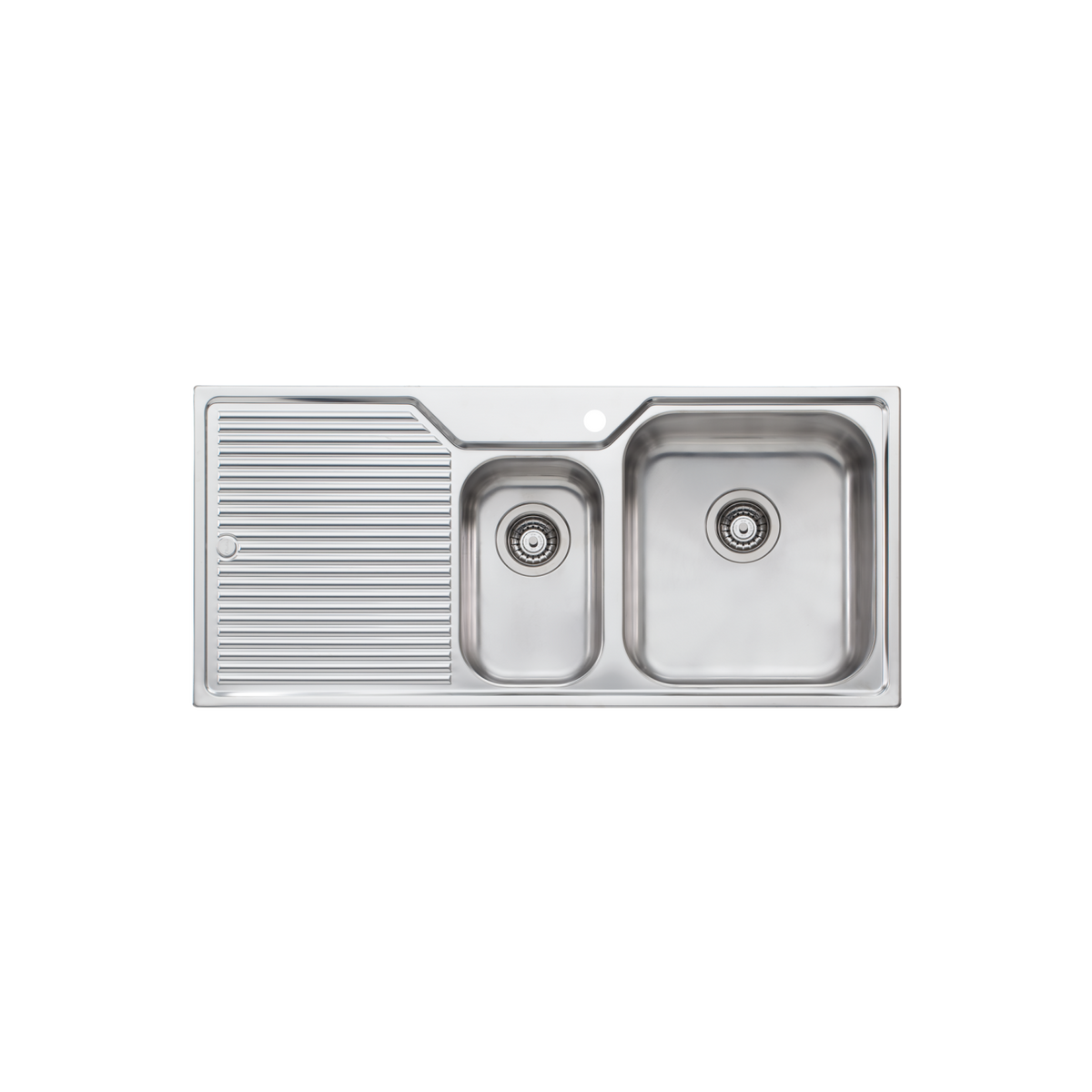 Nu-Petite 1 And 1/2 Bowl Topmount Sink With Drainer Right Stainless Steel