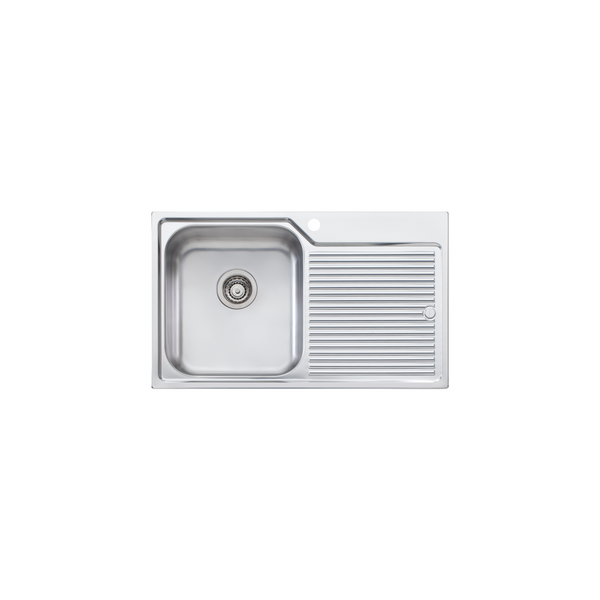 Nu-Petite Single Bowl Topmount Sink With Drainer Left Stainless Steel