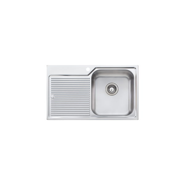 Nu-Petite Single Bowl Topmount Sink With Drainer Right Stainless Steel