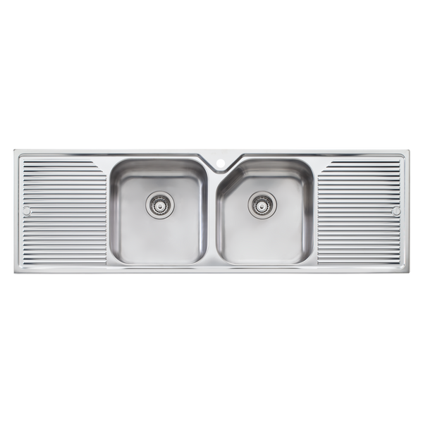 Nu-Petite Double Bowl Topmount Sink With Double Drainer Stainless Steel