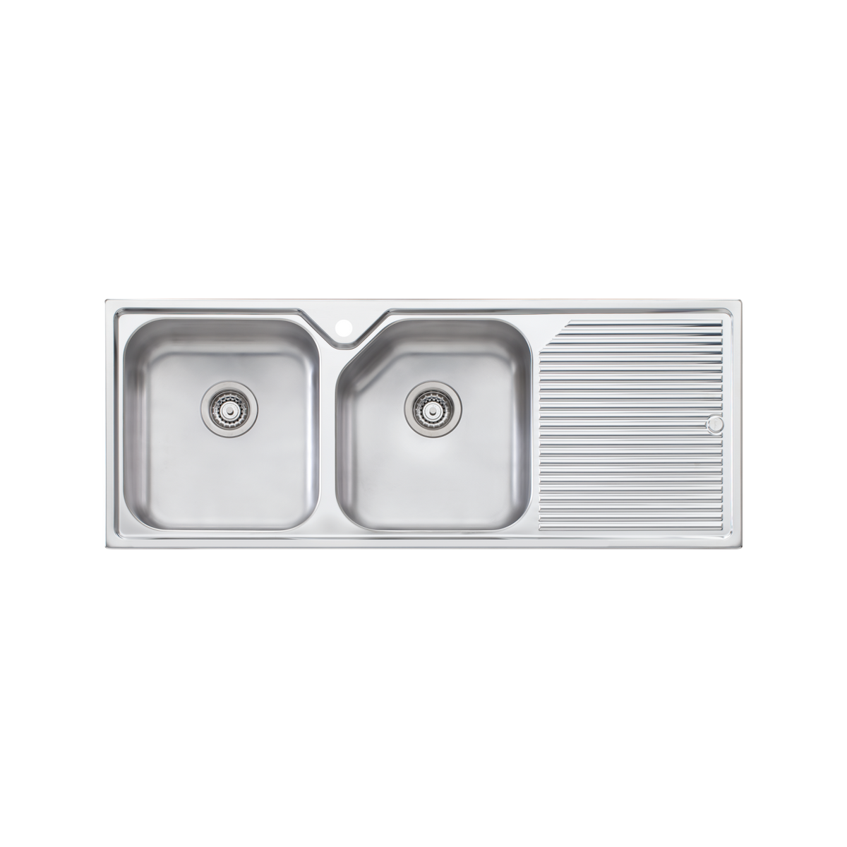 Nu-Petite Double Bowl Topmount Sink With Drainer Left Stainless Steel
