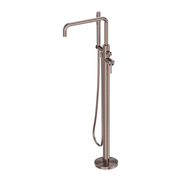 Zen Freestanding Bath Mixer Brushed Bronze