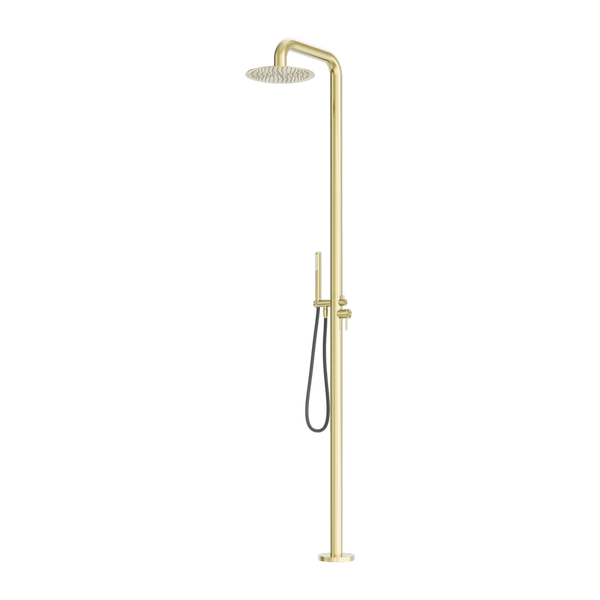 Zen Outdoor Freestanding Shower Column Brushed Gold