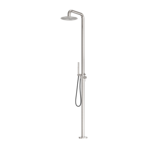 Zen Outdoor Freestanding Shower Column Brushed Nickel