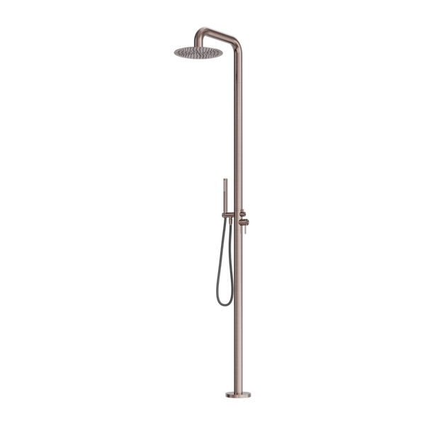 Zen Outdoor Freestanding Shower Column Brushed Bronze