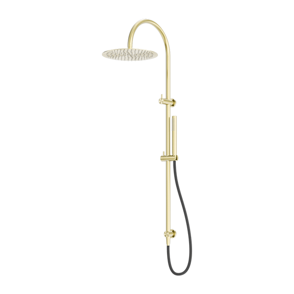 Zen Twin Shower With Outdoor Shower Hose Brushed Gold