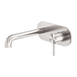 Zen Wall Basin/Bath Mixer 185mm Spout Brushed Nickel - Brushed Nickel