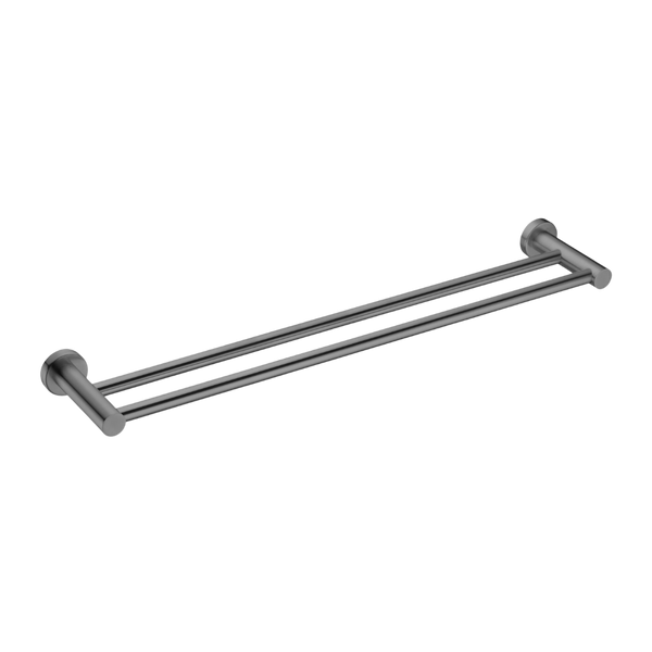 Mecca Double Towel Rail 600mm Brushed Gunmetal