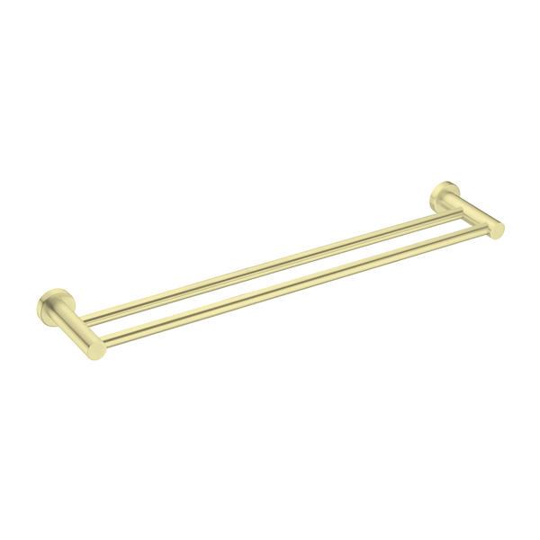 Mecca Double Towel Rail 600mm Brushed Gold
