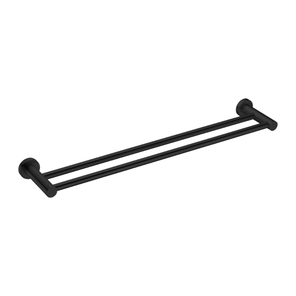 Mecca Double Towel Rail 600mm Matte Black