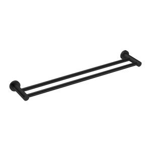 Mecca Double Towel Rail 600mm Matte Black - Matte Black
