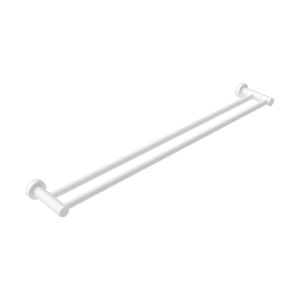 Mecca Double Towel Rail 600mm Matte White - Matte White