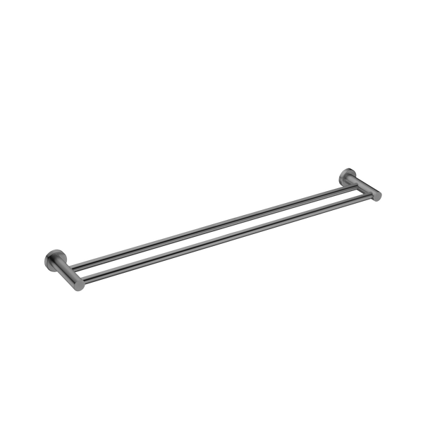 Mecca Double Towel Rail 800mm Brushed Gunmetal
