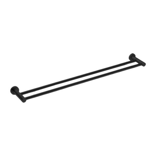 Mecca Double Towel Rail 800mm Matte Black