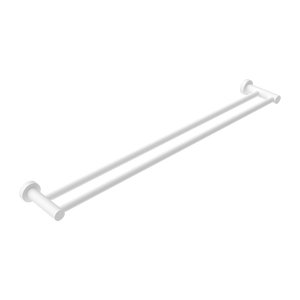 Mecca Double Towel Rail 800mm Matte White - Matte White