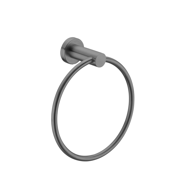 Mecca Hand Towel Ring Brushed Gunmetal