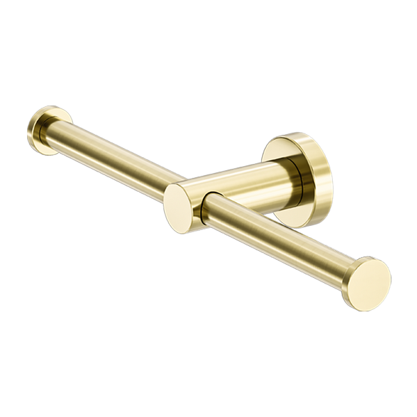 Mecca Double Toilet Roll Holder Brushed Gold