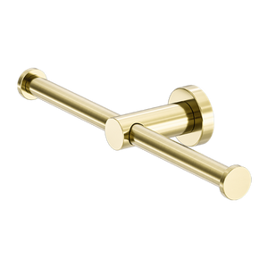 Mecca Double Toilet Roll Holder Brushed Gold - Brushed Brass Gold