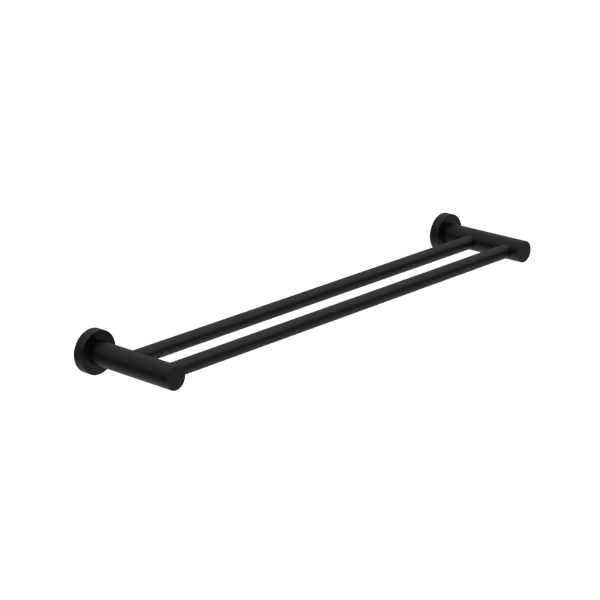 Dolce Double Towel Rail 600mm Matte Black