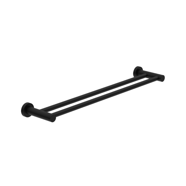 Dolce Double Towel Rail 800mm Matte Black