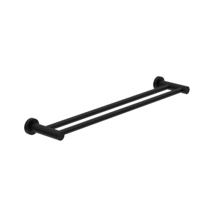 Dolce Double Towel Rail 800mm Matte Black - Matte Black