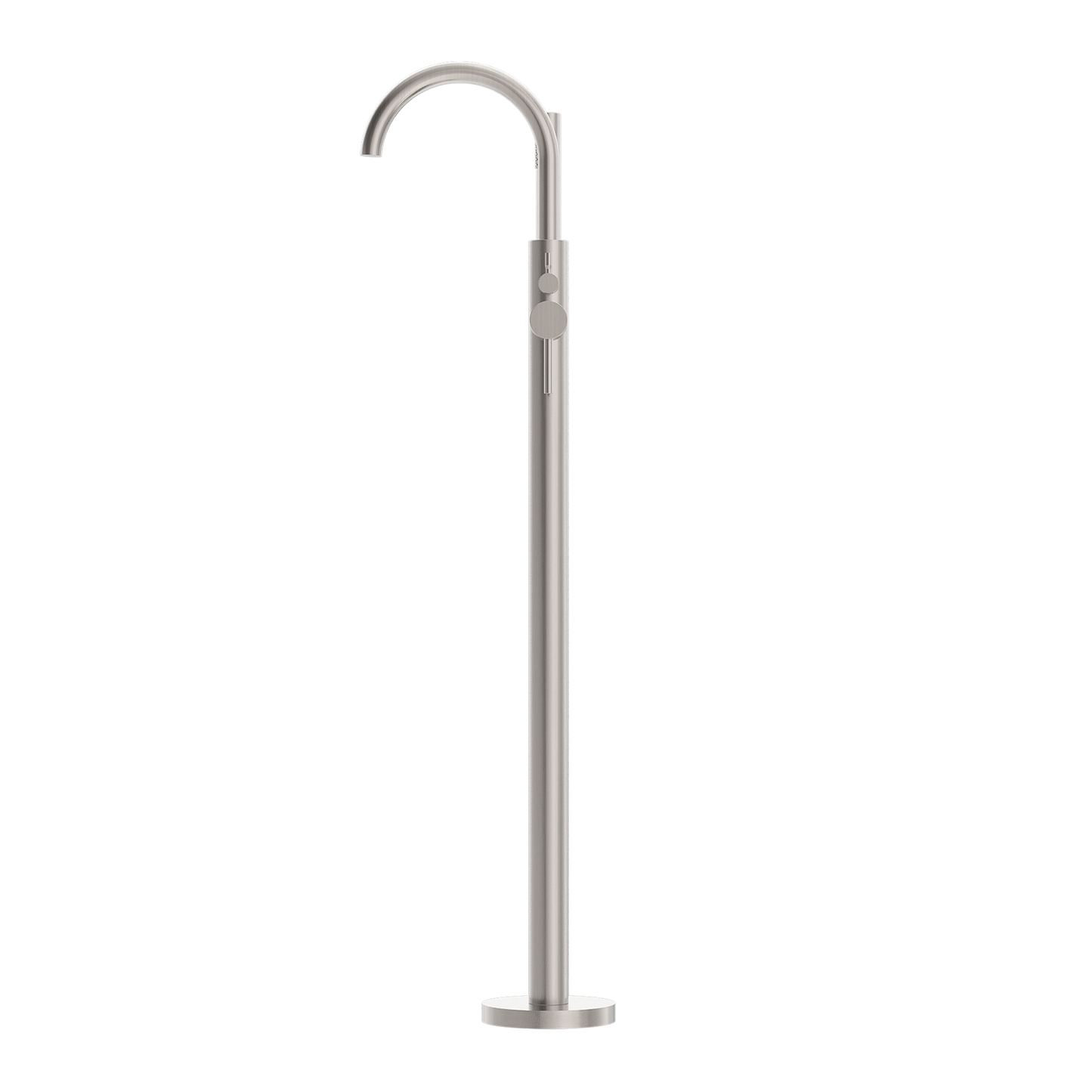 Mecca Round Freestanding Mixer with Hand Shower Brushed Nickel